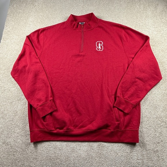 Stanford Cardinal Stadium Athletics Quarter Zip Pullover Sweatshirt XXXL Red - Picture 2 of 8